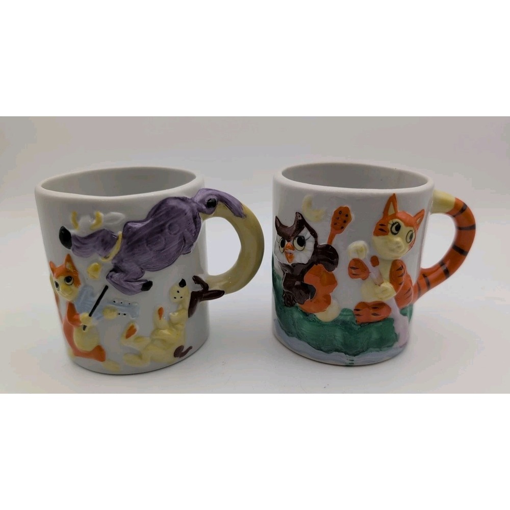 Nursery Rhyme Coffee Mug Vintage J.S.N.Y. Hey Diddle Diddle /Owl And The...
